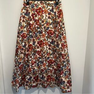 Rachel Roy Long Floral Skirt Women’s Medium Elastic Waist